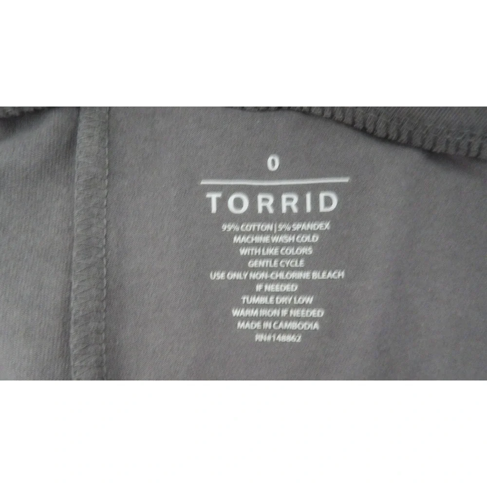 New Torrid Active Bike Shorts Pull On Stretch Cotton Knit Snap Gray Size 0 Large